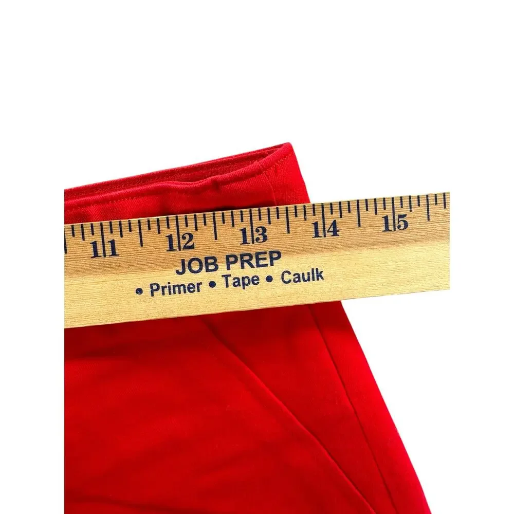 Spanx Polished Pull On Short XS Red Stretch Shaping Tailored Cotton Blend